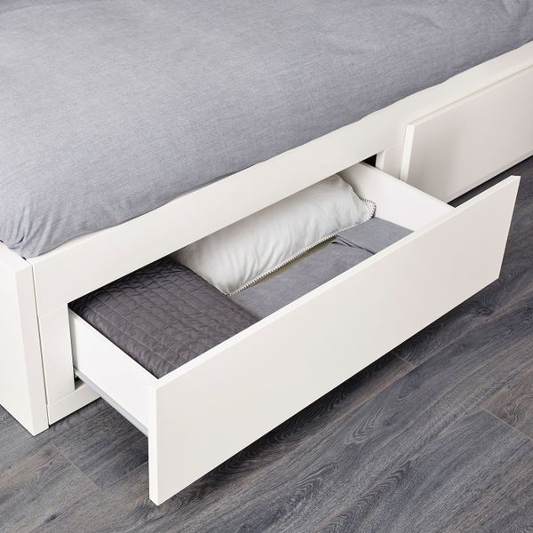 Каркас кровати-кушетки с 2 ящиками, белый 80x200 см IKEA FLEKKE ФЛЕККЕ 804.901.46 - фото 5