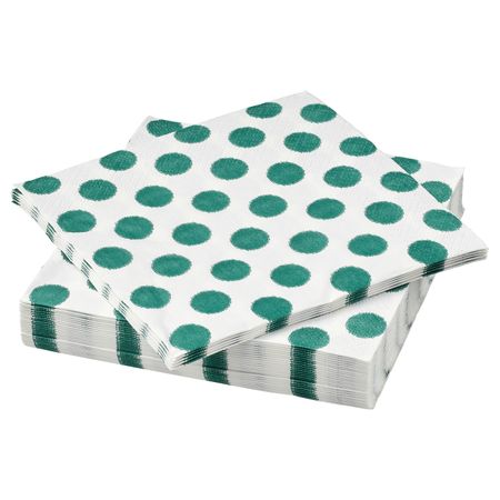 Салфетка бумажная, точечный, зеленый, 33x33 см IKEA МУСТИГХЕТ 604.539.94