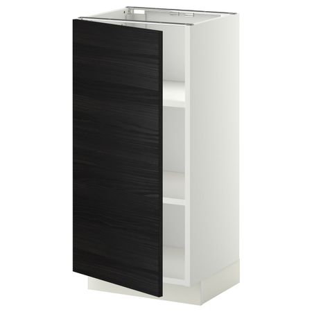 Напольный шкаф с полками, белый, Тингсрид черный 40x37 см IKEA МЕТОД 092.246.04