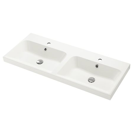 Двойная раковина, белый, 120x48 см IKEA BACKSJÖN 605.451.21