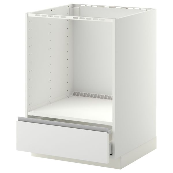 Напольный шкаф для духовки, с ящиком МЕТОД / МАКСИМЕРА, белый, Нодста белый (60x60 см) - схема-чертеж с размерами