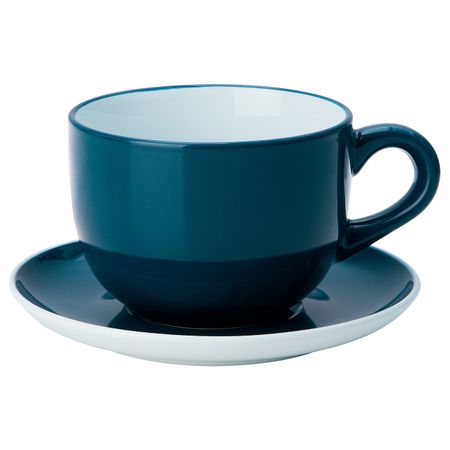 Чашка чайная с блюдцем, темная бирюза 73 сл IKEA NORDBY НОРДБИ 804.630.58
