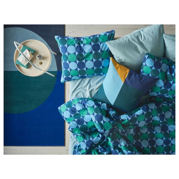 Чехол на подушку, синий/зеленый, желтый 50x50 см IKEA МАЙЯЛИЗА 704.257.93 - фото 4