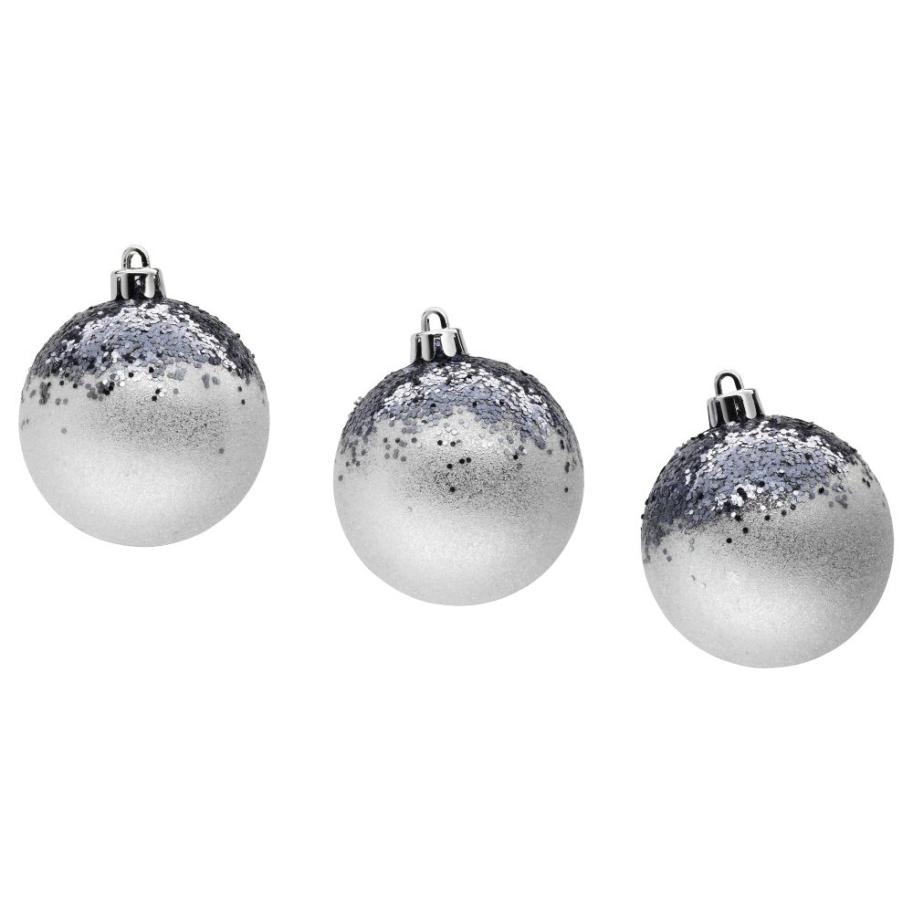 Украшение, шар ВИНТЕР 2017, серый/белый (7 см) - фото 1