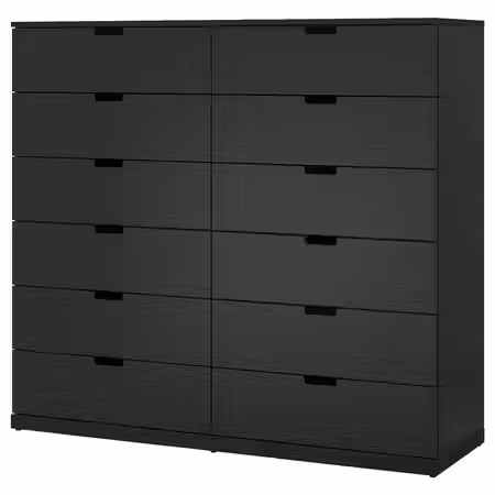 NORDLI Комод с 12 ящиками - антрацит 160x145 см