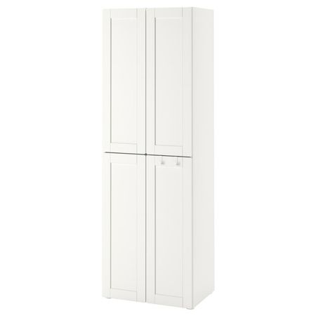 SMÅSTAD Гардероб - белый с рамой/с 2 платяными штангами 60x42x181 см