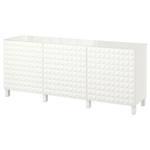 Комбинация для хранения с дверцами БЕСТО, белый, Дьюпвикен белый (180x40x74 см) - фото 1