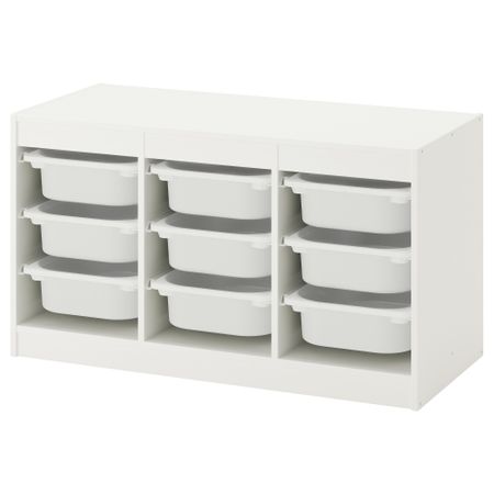 Комбинация для хранения + контейнеры, белый, белый, 99x44x56 см IKEA TROFAST ТРУФАСТ 292.284.70