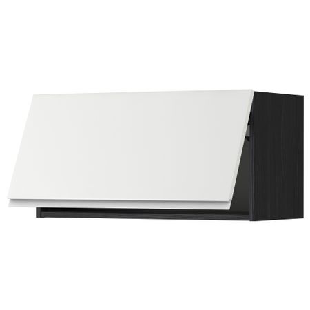 Горизонтальный навесной шкаф МЕТОД, черный, Нодста белый