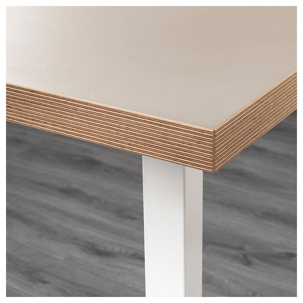 Стол ЛИННМОН / АЛЕКС, бежевый, белый (150x75 см) - схема-чертеж с размерами