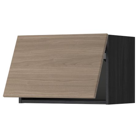 Горизонтальный навесной шкаф МЕТОД, черный, Брокхульт светло-серый