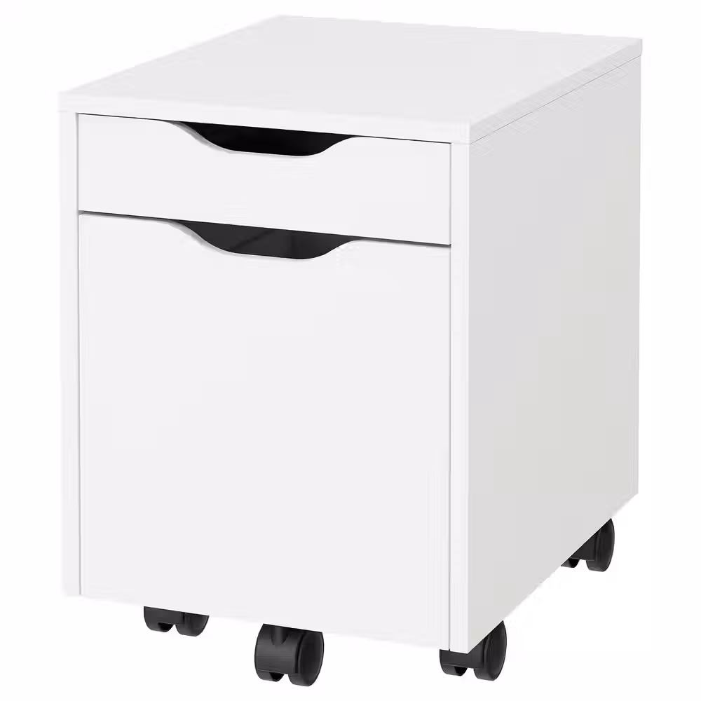ALEX Тумба с ящиками на колесах - белый/чёрный 36x50 см - фото 1