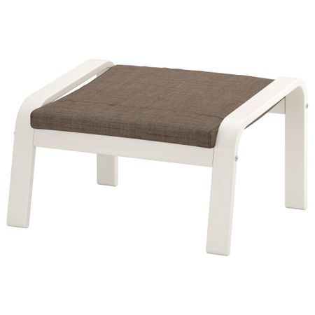 Табурет для ног ПОЭНГ, белый, Исунда коричневый