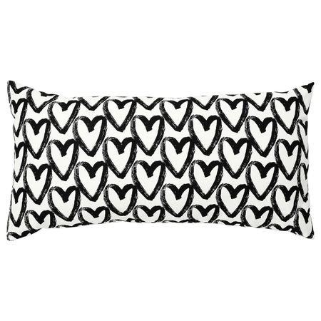 Подушка, белый, черный 30x58 см IKEA LYKTFIBBLA ЛИКТФИББЛА 604.728.03