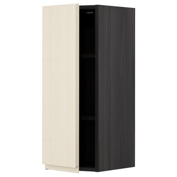 Шкаф навесной с полкой, черный, Воксторп глянцевый светло-бежевый 30x80 см IKEA МЕТОД 593.027.84 - схема-чертеж с размерами