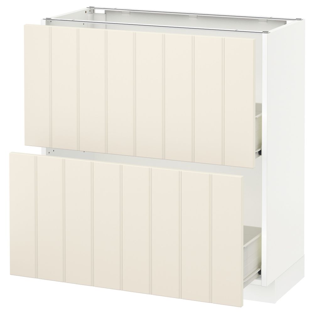 Напольный шкаф с 2 ящиками МЕТОД / ФОРВАРА, белый, Хитарп белый с оттенком - схема-чертеж с размерами