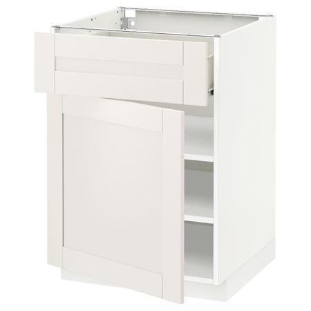 Напольный шкаф с ящиком/дверью, белый/Сэведаль белый 60x60 см IKEA МЕТОД / ФОРВАРА 892.655.63