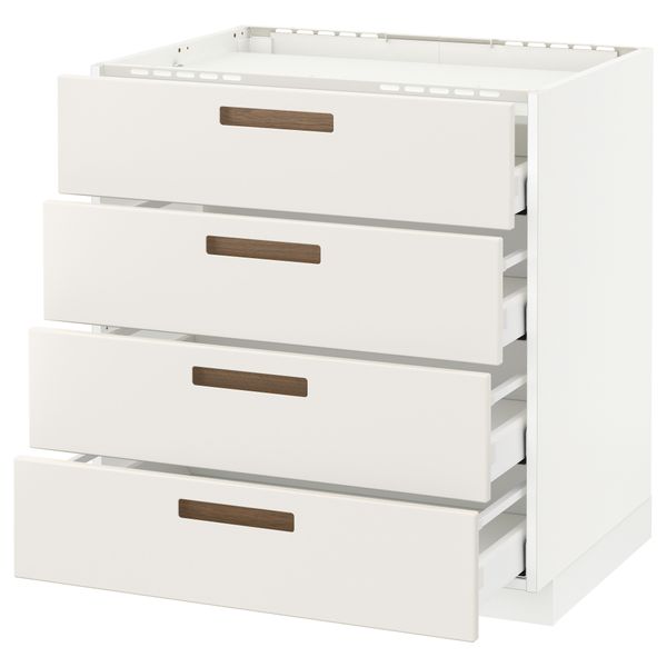 Напольный шкаф, 4 фронтальных панели, 4 ящика МЕТОД / МАКСИМЕРА, белый, Мэрста белый - схема-чертеж с размерами