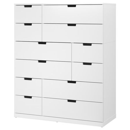 NORDLI Комод с 12 ящиками - белый 120x145 см