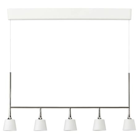 Подвесной светильник/5 светодиодов, никелированный/молочный стекло IKEA TYBBLE ТИБЛ 903.982.51