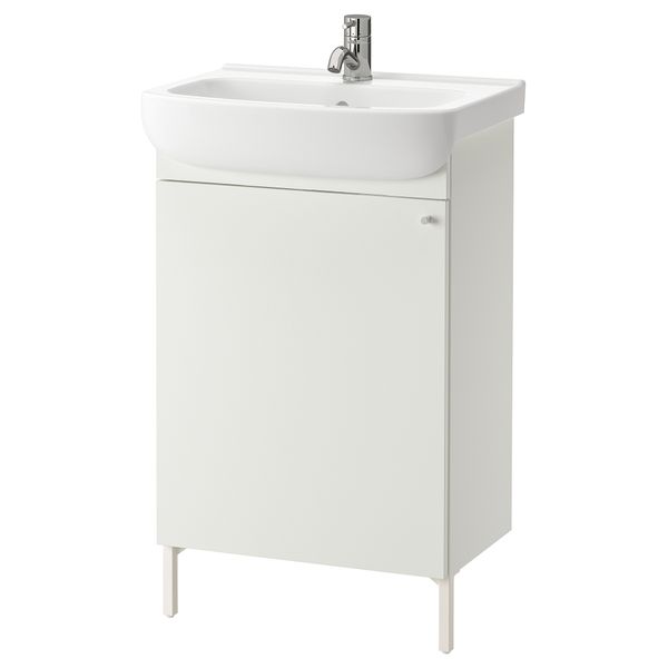 Шкаф под раковину с 1 дверцей, 54x98 см, белый, ПИЛКОН смеситель IKEA BJÖRKÅN БЬЙОРКОН, NYSJÖN НЮШЁН 194.147.31 - фото 2