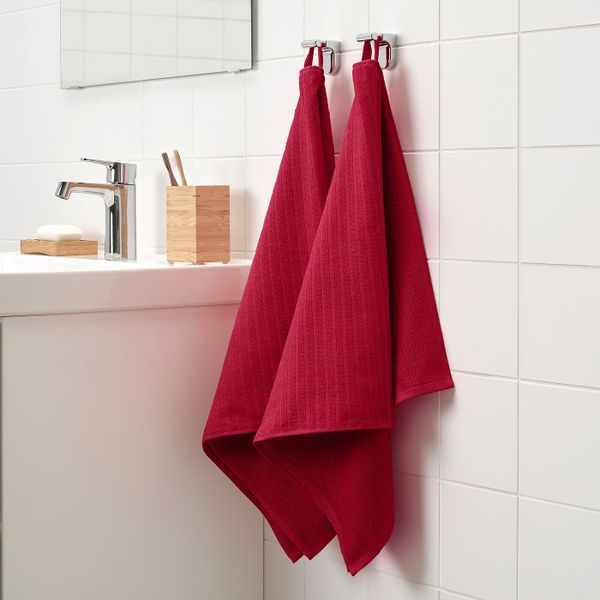 Полотенце, красный, 50x100 см IKEA ВОГШЁН 904.538.55 - схема-чертеж с размерами