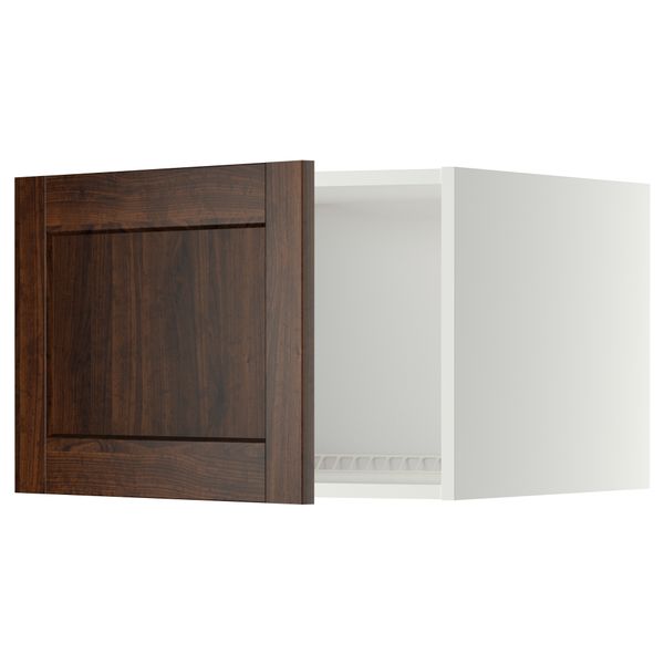 Верхний шкаф на холодильник, морозильник МЕТОД, белый, Эдсерум коричневый - схема-чертеж с размерами