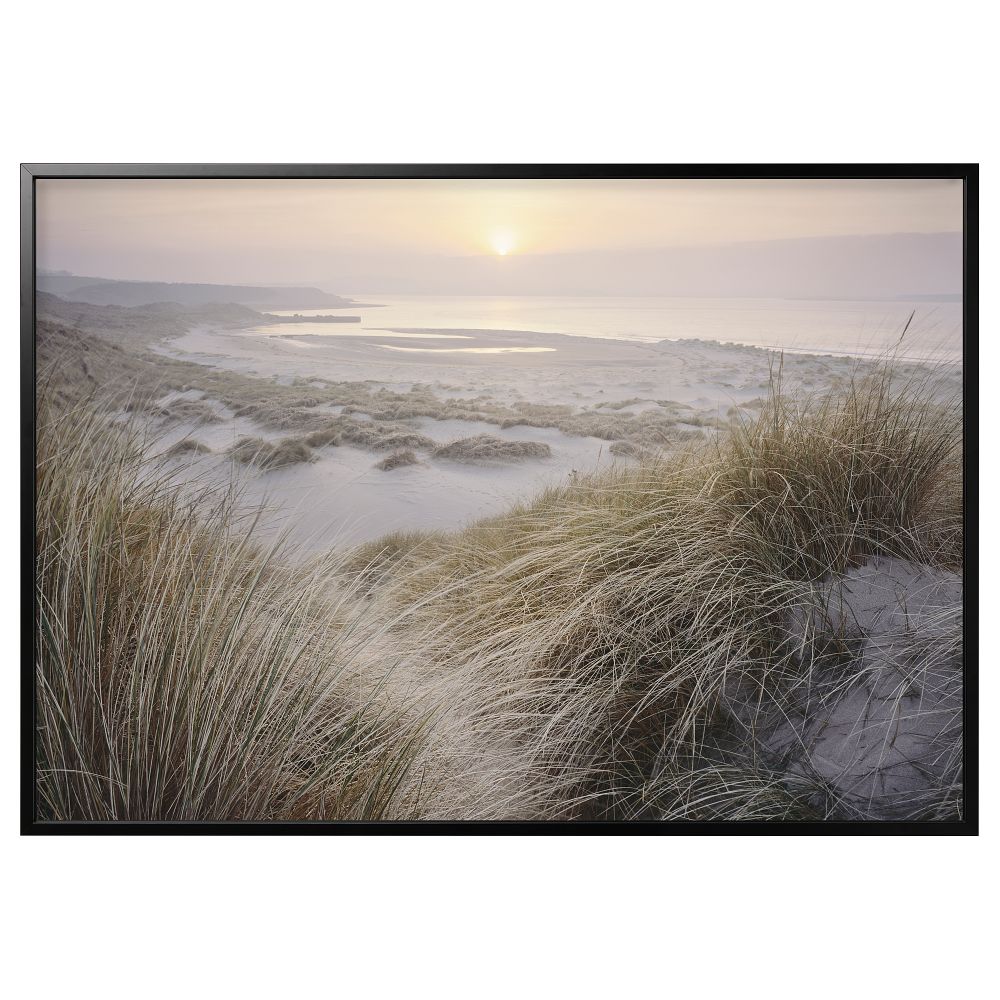 Картина с рамой, Рассвет на берегу, черный, 200x140 см IKEA BJÖRKSTA БЬЁРКСТА 094.168.77 - фото 1