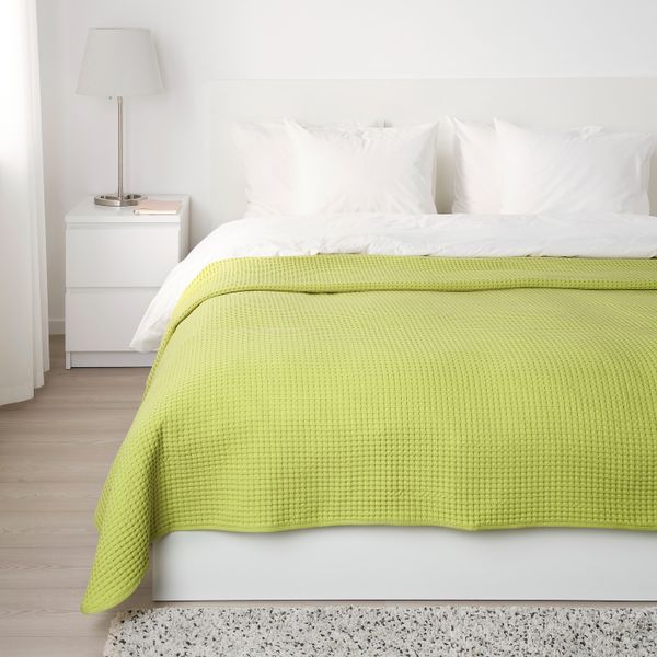 Покрывало, светло-зеленый 230x250 см IKEA ВОРЕЛЬД 104.498.67 - фото 2