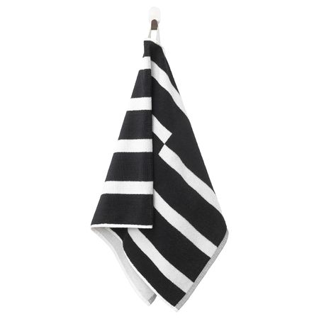 Полотенце, черный-белый 50x100 см IKEA KINNEN КИННЕН 604.393.33