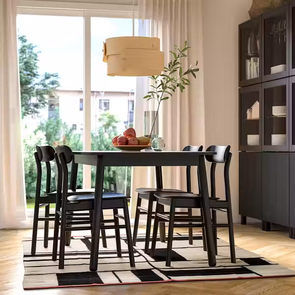 RASTPLATS РАСТПЛАТС Ковер, безворсовый - ручная работа бежевый/чёрный 170x240 см - фото 5