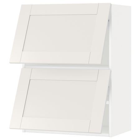 Навесной шкаф, 2 дверцы, горизонтальный МЕТОД, белый, Сэведаль белый