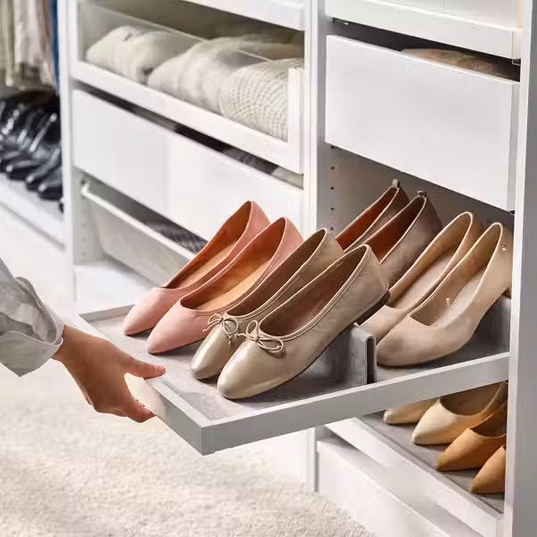 KOMPLEMENT Выдвижная полка с вставкой д/обуви - белый/светло-серый 50x58 см - фото 2