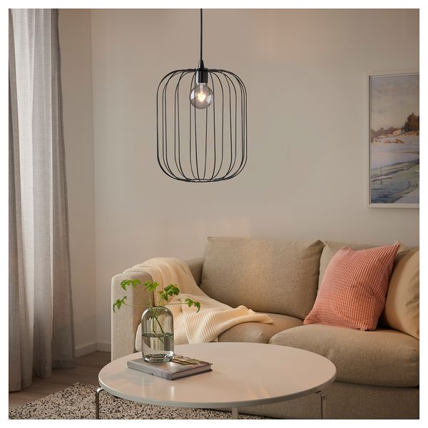 Абажур для подвесного светильника, черный, 37 см IKEA SNESLAND 405.311.01 - схема-чертеж с размерами