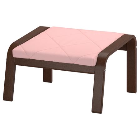 Табурет для ног ПОЭНГ, коричневый, Эдум розовый