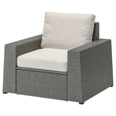 Садовое кресло, темно-серый/ФРЁСЁН/ДУВХОЛЬМЕН бежевый IKEA SOLLERÖN СОЛЛЕРОН 292.877.18