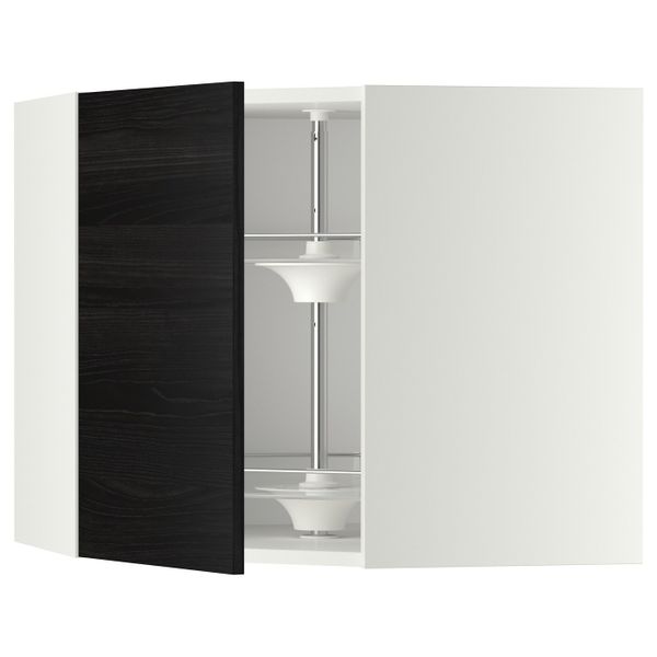 Угловой навесного шкаф с вращающейся секц, белый, Тингсрид черный 68x60 см IKEA МЕТОД 392.334.28 - схема-чертеж с размерами