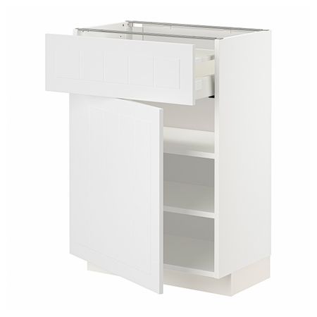 Напольный шкаф с ящиком/дверцей, белый/Стенсунд белый 60x37 см IKEA METOD МЕТОД / MAXIMERA МАКСИМЕРА 794.467.86