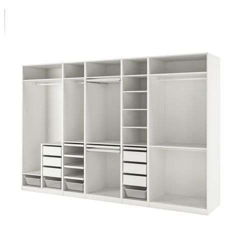 PAX Гардероб, комбинация - белый 375x58x236 см