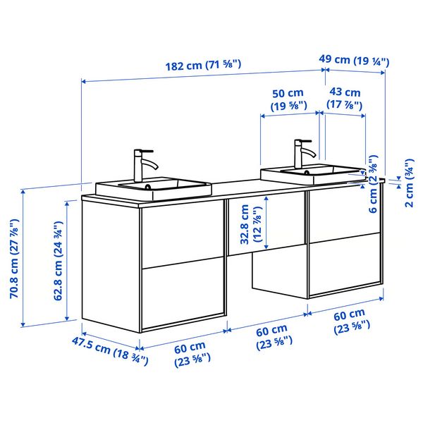 IKEA, дополнительный ракурс - схема-чертеж с размерами