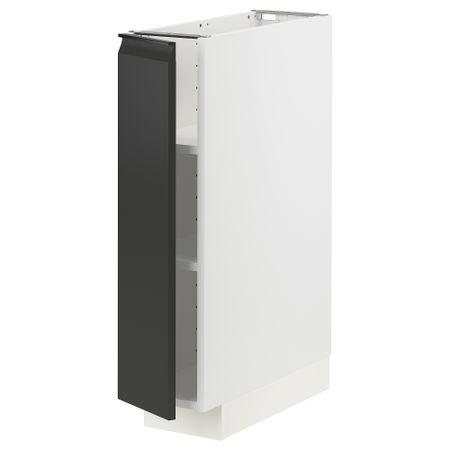 Напольный шкаф с полками, белый, Upplöv матовый антрацит, 20x60 см IKEA METOD МЕТОД 894.939.56