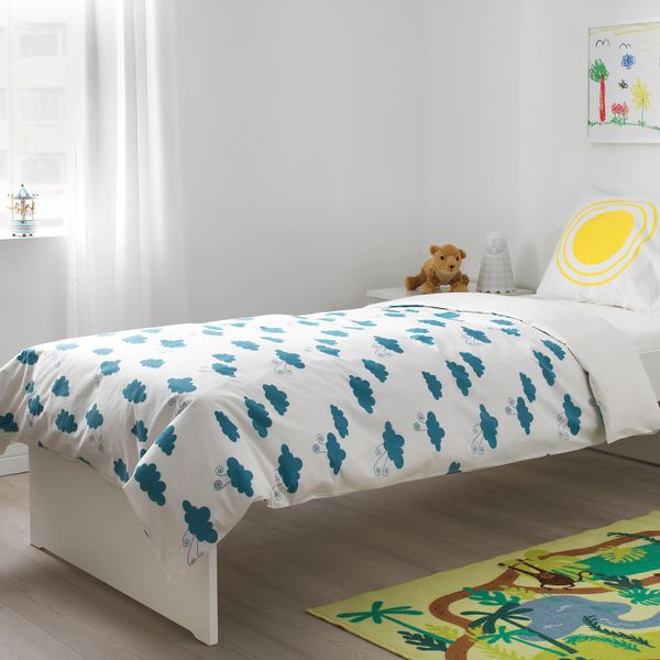 Пододеяльник и 1 наволочка, зверюшка/облако 150x200/50x70 см IKEA ДЬЮНГЕЛЬСКОГ 803.937.20 - фото 6