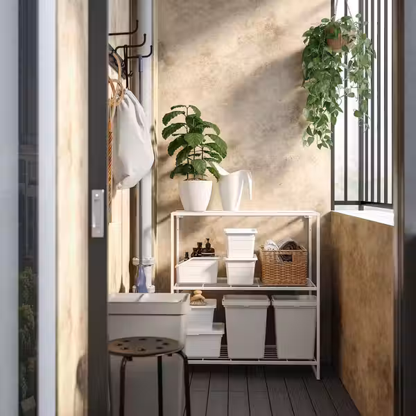 JOSTEIN Полка - проволочный/д/дома/улицы белый 77x40 см - схема-чертеж с размерами