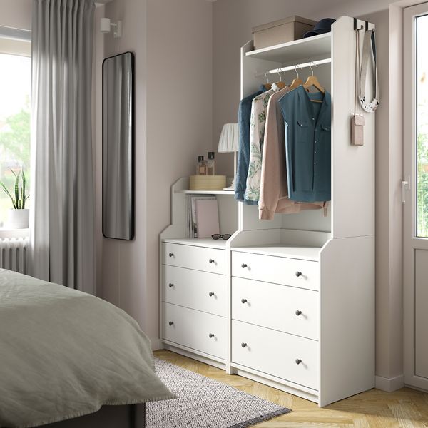 Комбинация для хранения, белый, 140x199 см IKEA HAUGA ХАУГА 993.881.44 - фото 3