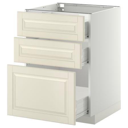 Напольный шкаф с 3 ящиками МЕТОД / ФОРВАРА, белый, Будбин белый с оттенком