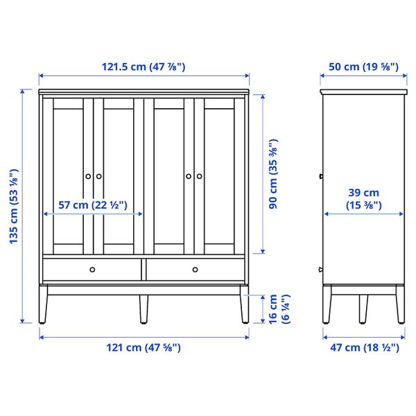 IKEA, дополнительный ракурс - схема-чертеж с размерами