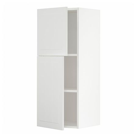 Навесной шкаф с полками/2дверцы, белый/Стенсунд белый 40x100 см IKEA METOD МЕТОД 694.097.70