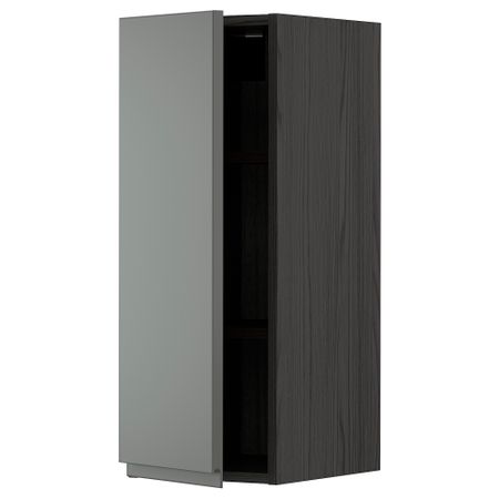 Навесной шкаф с полками, черный, Voxtorp темно-серый, 30x80 см IKEA METOD МЕТОД 094.585.13