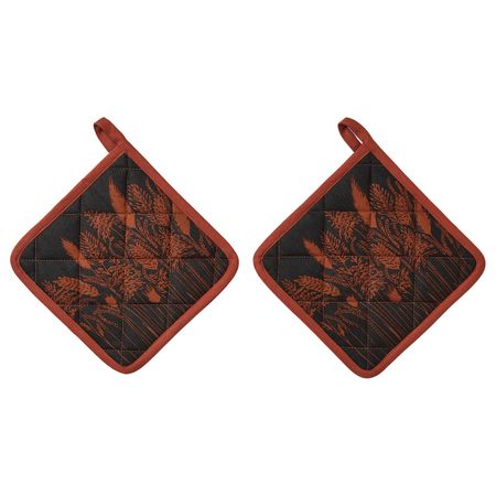 Прихватка, черный/красный 21x21 см IKEA HÖSTKVÄLL ХЁСТКВЭЛЛ 704.975.01