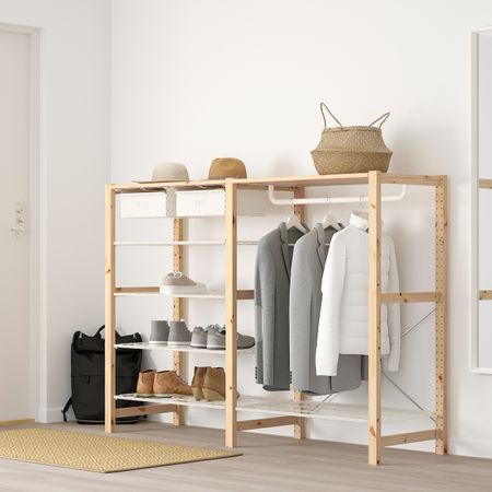 Стеллаж с полками, ящиками, штангой 174x50x124 см IKEA ИВАР 592.880.14